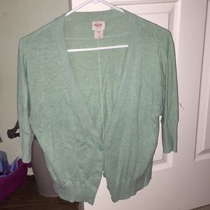 Mint colored cotton cardigan